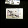 Image 2 : 1987 Kansas Waterfowl Habitat Stamp, Mint, Unsigned, perforated edge trim attached.