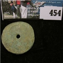 Ancient Roman Copper Coin depicting Ruler, holed. Approximately 2,000 years old. May have been used 