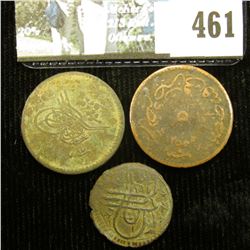 Three very old Turkish coins, which I am unable to attribute.