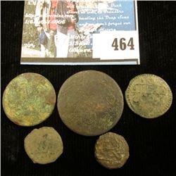 (5) Unattributed early Islamic Copper Coins, all several hundred years old no doubt.