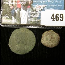 Lot of 2 different Constantine Copper AE, genuine Roman bronze coins of the Constantine period.