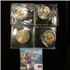 Image 2 : (4) Enameled Kennedy Half-Dollars, (2) are  40% Silver, includes "The King of Rock and Roll Elvis", 