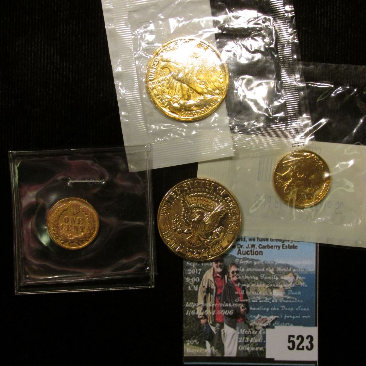 GOLD PLATED BUFFALO AND LIBERTY NICKELS ONE OF EACH FREE GOLD PLATED INDIAN CENT