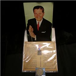Booklet with Lawrence Welk on the cover; "Bringing You Will Rogers" Flyer; & 1926 S U.S. Peace Silve