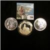 Image 1 : 1889 CC & 1895 P Tribute Proof Morgan Dollar copies with original paper work; & a 1972 Silver Proof 