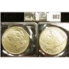 Image 1 : 1922 P & S U.S. Peace Silver Dollars, EF-AU, both with C.O.A.s from the American Historical Society.