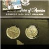 Image 1 : Pair of World War II Walking Liberty Half Dollars in a special holder, both grade Fine to VF.