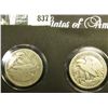 Image 2 : Pair of World War II Walking Liberty Half Dollars in a special holder, both grade Fine to VF.