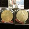 Image 2 : 1922 P & 1922 D U.S. Peace Silver Dollar, EF-AU, both with C.O.A.s from the Aermican Historical Soci