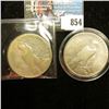 Image 2 : 1922 S VG & 1923 S VF U.S. Peace Silver Dollar, both with C.O.A.s from the Aermican Historical Socie