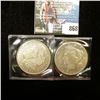 Image 1 : 1922 S Peace Dollar VF & 1921 P Morgan Dollar AU, both with C.O.A.s from the American Historic Socie