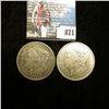 Image 1 : 1921 D & S U.S. Morgan Silver Dollars, one with C.O.A. from the American Historical Society.
