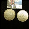 Image 2 : 1921 D & S U.S. Morgan Silver Dollars, one with C.O.A. from the American Historical Society.