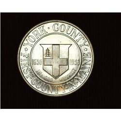 1936 P York County, Maine Tercentenary U.S. Commemorative Half Dollar, MS 66. Mintage 25,015 pieces.