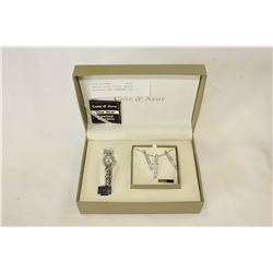 LADIES COTE DAZUR WATCH NECKLACE AND EARRING SET