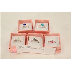 LOT OF FIVE DINNER RINGS