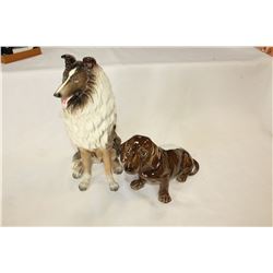 TWO LARGE DOG FIGURES