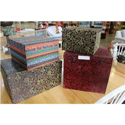 LOT OF LARGE DECORATIVE BOXES