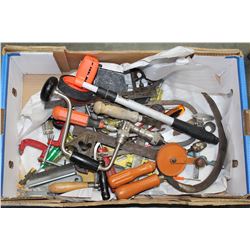 BOX OF VINTAGE TOOLS