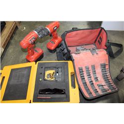 CASED ROBO VECTOR LASER LAVEL AND BLACK AND DECKER CORDLESS DRILLS