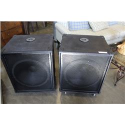 TWO ROLLING JBL PERFORMANCE SPEAKERS