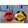 Image 1 : 2 TRAFFIC STOP/SLOW HANDHELD SIGNS
