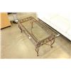 Image 2 : MODERN DECORATVIE BEVELLED GLASSTOP RECTANGULAR COFFEE TABLE
