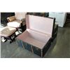 Image 2 : WOOD BOUND LEATHER STORAGE TRUNK