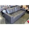 Image 2 : NEW HOME ELEGANCE MODERN GREY LEATHER SQUARED ARM SOFA RETAIL $1199