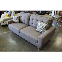 NEW HOME ELEGANCE CLUB STYLE SOFA AND CHAIR TUFTED GREY FABRIC RETAIL $2699