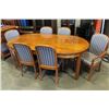 Image 1 : ROUND HICKORY WHITE DINING TABLE W/ 2 LEAFS + 6 CHAIRS