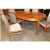 Image 2 : ROUND HICKORY WHITE DINING TABLE W/ 2 LEAFS + 6 CHAIRS