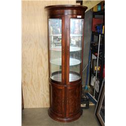 BOWED GLASS DEMI LUNE DISPLAY CABINET