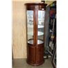 Image 1 : BOWED GLASS DEMI LUNE DISPLAY CABINET