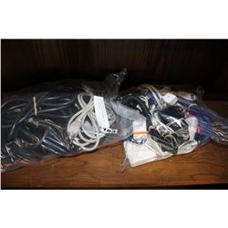 TWO BAGS OF USB CHARGERS AND WALL ADAPTERS