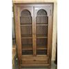 Image 1 : VINTAGE SOLID OAK 2 DOOR MESH CABINET