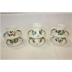 PORTMEIRION BOTANICAL GARDEN 6 PIECE LARGE CUP AND SAUCER SET