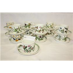 PORTMEIRION BOTANICAL GARDEN 13 PIECE CUP AND SAUCER SET