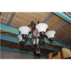 HANGING 5-LIGHT LAMP WITH GLASS SHADES