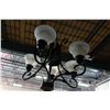 Image 2 : HANGING 5-LIGHT LAMP WITH GLASS SHADES
