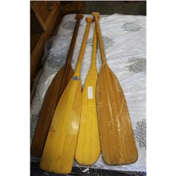 FOUR WOOD PADDLES