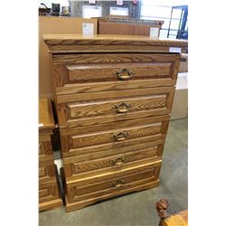 ARBECK OAK 5 DRAWER HIGHBOY DRESSER