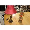 Image 1 : VINTAGE TABLE LAMP AND AMBER GLASS BALANCE SCALE BASE