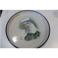 LARGE SIGNED BALD EAGLE SERVING PLATTER