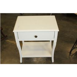 WHITE 1-DRAWER ENDTABLE