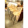 Image 2 : FOUR WICKER SWIVEL BAR STOOLS