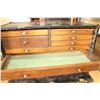 Image 2 : METAL CASE WITH WOOD DRAWERS AND CARVED CABINET