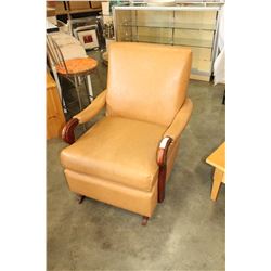 WOOD FRAMED STUDDED LEATHER ROCKER