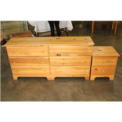 6 DRAWER PINE DRESSER WITH NIGHTSTAND