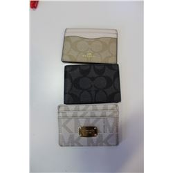 TWO COACH AND ONE MICHAEL KORS ID WALLETS